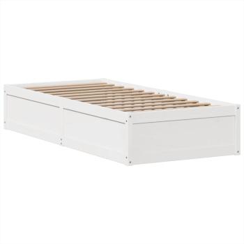 Massivholzbett ohne Matratze Weiß 75x190 cm Kiefernholz