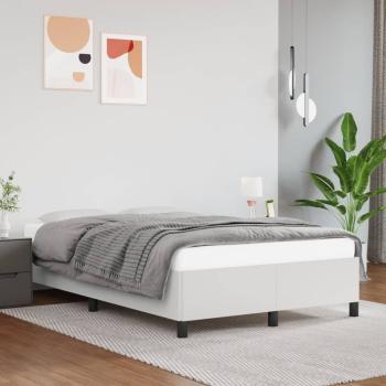 ARDEBO.de - Bettgestell ohne Matratze Weiß 120x190 cm Kunstleder