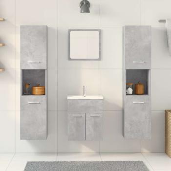 ARDEBO.de - 5-tlg. Badmöbel-Set Betongrau Holzwerkstoff