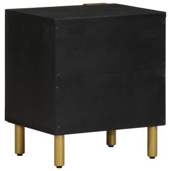 Nachttische 2 Stk. Schwarz 40x33x46 cm Massivholz Mango