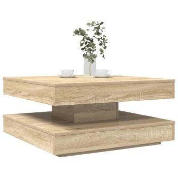 ARDEBO.de - Couchtisch 360-Grad Drehbar Sonoma-Eiche 70x70x34,5 cm