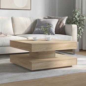 Couchtisch 360-Grad Drehbar Sonoma-Eiche 70x70x34,5 cm