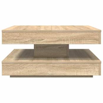 Couchtisch 360-Grad Drehbar Sonoma-Eiche 70x70x34,5 cm