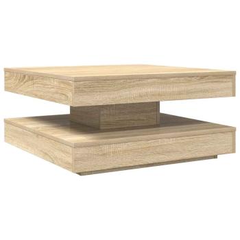 Couchtisch 360-Grad Drehbar Sonoma-Eiche 70x70x34,5 cm
