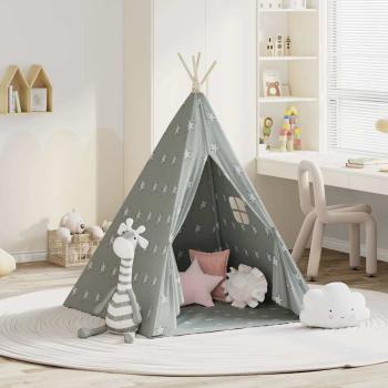 ARDEBO.de - Kinder Tipi-Zelt mit Tasche Polyester Grau 115x115x160 cm