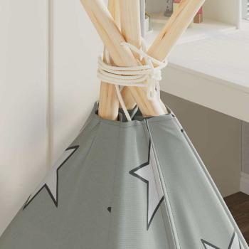 Kinder Tipi-Zelt mit Tasche Polyester Grau 115x115x160 cm