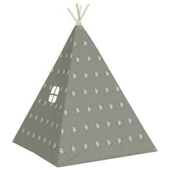 Kinder Tipi-Zelt mit Tasche Polyester Grau 115x115x160 cm