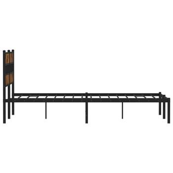 Metallbett ohne Matratze Räuchereiche 135x190 cm