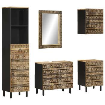 ARDEBO.de - 5-tlg. Badmöbel-Set Massivholz Mango