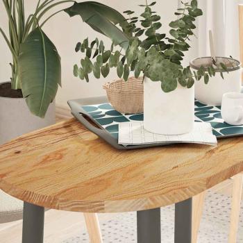 ARDEBO.de - Tischplatte Hellbraun 80x40x2 cm Massivholz Eiche Oval