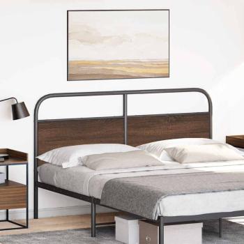 Ersatz-Kopfteil Braun Eichen-Optik 160 cm Stahl und Holzwerkstoff