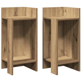 Beistelltische 2 Stk. mit Ablage Artisan-Eiche 25,5x27x60 cm
