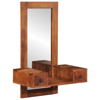 ARDEBO.de - Wandspiegel mit Schubladen 60x33x90 cm Massivholz Akazie