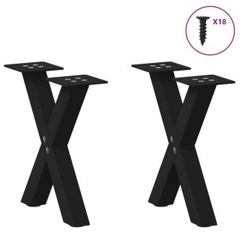 Couchtischbeine X-Form 2 Stk. Schwarz 37x(30-31) cm Stahl