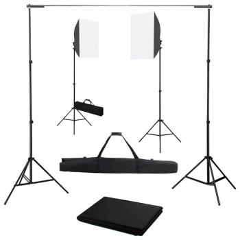 ARDEBO.de - Fotostudio-Set mit Softboxen und Hintergrundsystem