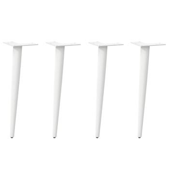 Couchtischbeine Konische Form 4 Stk. Weiß 30-31 cm Stahl