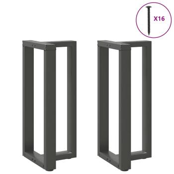 Bartischbeine T-Form 2 Stk. Anthrazit 40x35x(90-91) cm Stahl