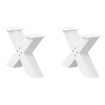 ARDEBO.de - Couchtischbeine X-Form 2 Stk. Weiß 50x(30-31) cm Stahl