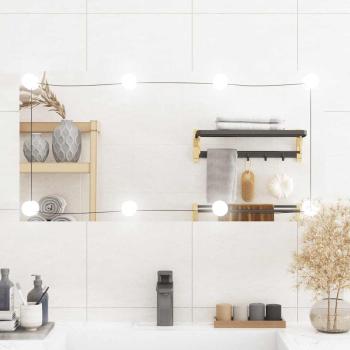 ARDEBO.de - Wandspiegel mit LED-Leuchten 40x80 cm Glas Rechteckig