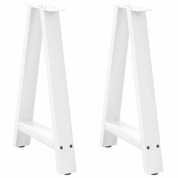 ARDEBO.de - Esstischbeine A-Form 2 Stk. Weiß 50x(72-73) cm Stahl