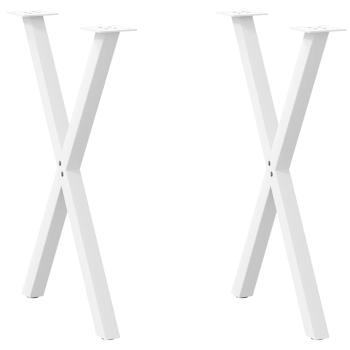 ARDEBO.de - Esstischbeine X-Form 2 Stk. Weiß 50x(72-73) cm Stahl