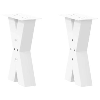 ARDEBO.de - Couchtischbeine X-Form 2 Stk. Weiß 28x(42-43) cm Stahl