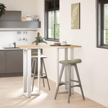 ARDEBO.de - Bartischbeine T-Form 2 Stk. Weiß 40x35x(110-111) cm Stahl