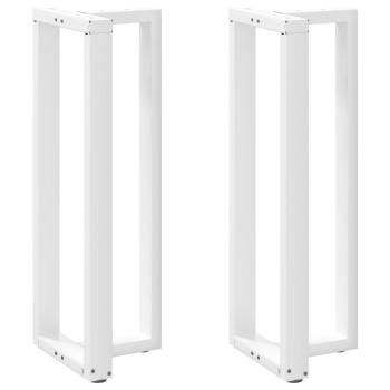 Bartischbeine T-Form 2 Stk. Weiß 40x35x(110-111) cm Stahl