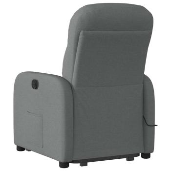 Elektrischer Massagesessel mit Aufstehhilfe Dunkelgrau Stoff