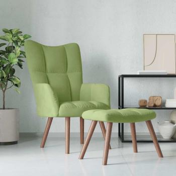 ARDEBO.de - Relaxsessel mit Hocker Hellgr?n Samt