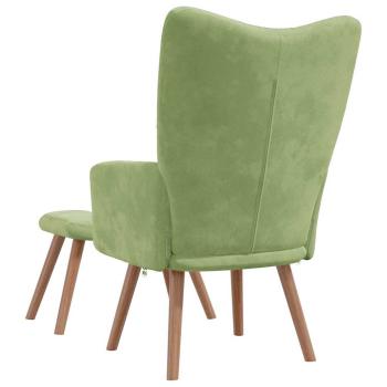 Relaxsessel mit Hocker Hellgr?n Samt
