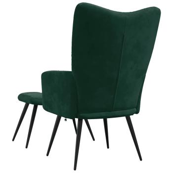 Relaxsessel mit Hocker Dunkelgrün Samt