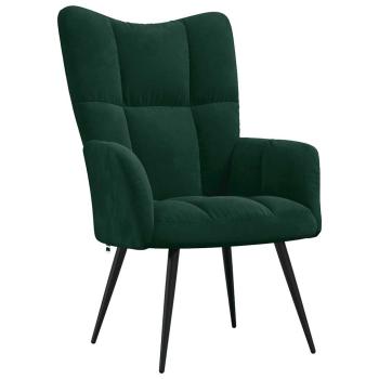 Relaxsessel mit Hocker Dunkelgrün Samt