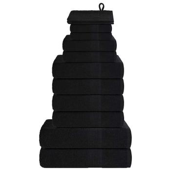 ARDEBO.de - 12-tlg. Handtuch-Set FROGN Schwarz 360 g/m²