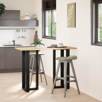 ARDEBO.de - Bartischbeine T-Form 2 Stk. Schwarz 50x35x(100-101) cm Stahl