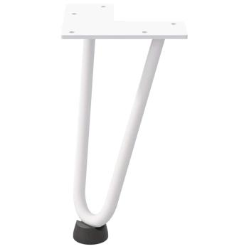 Haarnadelbeine für Couchtisch 4 Stk. Weiß 20 cm Massivstahl