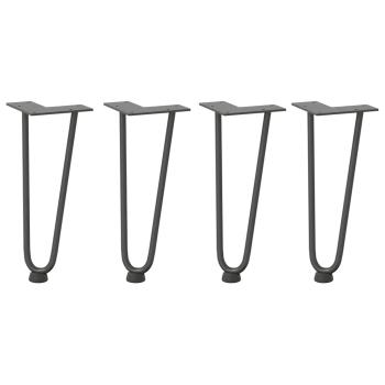 Haarnadelbeine für Couchtisch 4 Stk. Anthrazit 30 cm Massivstahl