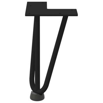 Haarnadelbeine für Couchtisch 4 Stk. Schwarz 20 cm Massivstahl