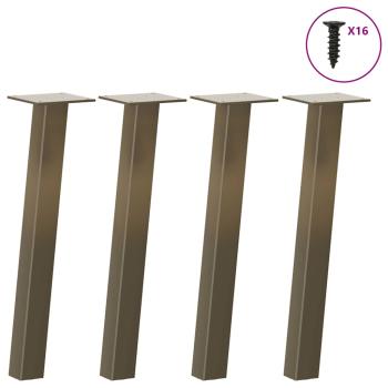 ARDEBO.de - Couchtischbeine 4 Stk. Naturstahl 42 cm Stahl