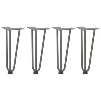 Haarnadelbeine für Couchtisch 4 Stk. Naturstahl 30 cm Massivstahl