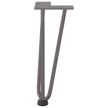 Haarnadelbeine für Couchtisch 4 Stk. Naturstahl 30 cm Massivstahl