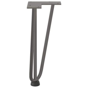 Haarnadelbeine für Couchtisch 4 Stk. Naturstahl 30 cm Massivstahl