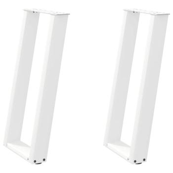 Konsolentischbeine U-Form 2 Stk. Weiß 38x(72-73) cm Stahl