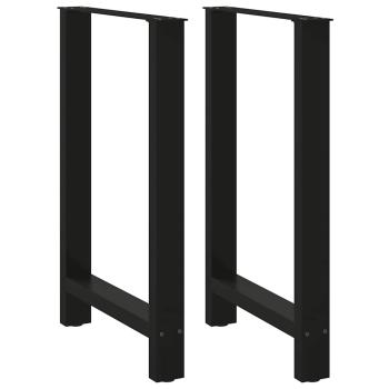 Bartischbeine Schwarz 2 Stk. 60x(90-91) cm Stahl