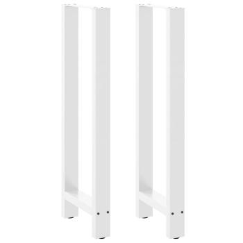 ARDEBO.de - Bartischbeine Weiß 2 Stk. 50x(110-111) cm Stahl