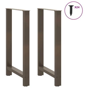 Bartischbeine Naturstahl 2 Stk. 60x(100-101) cm Stahl