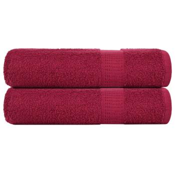 ARDEBO.de - Badetücher FROGN 2 Stk. Bordeaux 100x150 cm 360 g/m²