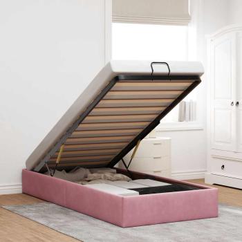 ARDEBO.de - Ottoman-Bett ohne Matratze Rosa 80x200 cm Samt