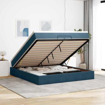 ARDEBO.de - Ottoman-Bett mit Matratzen Dunkelblau 200x200 cm Samt