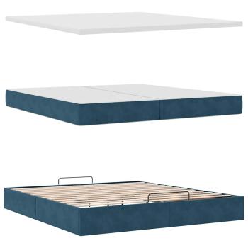 Ottoman-Bett mit Matratzen Dunkelblau 200x200 cm Samt
